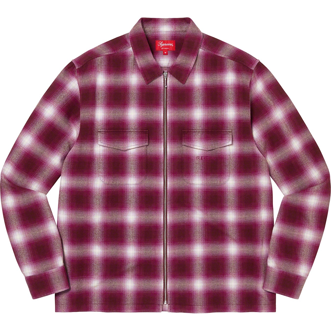 Shadow Plaid Flannel Zip Up Shirt view 7